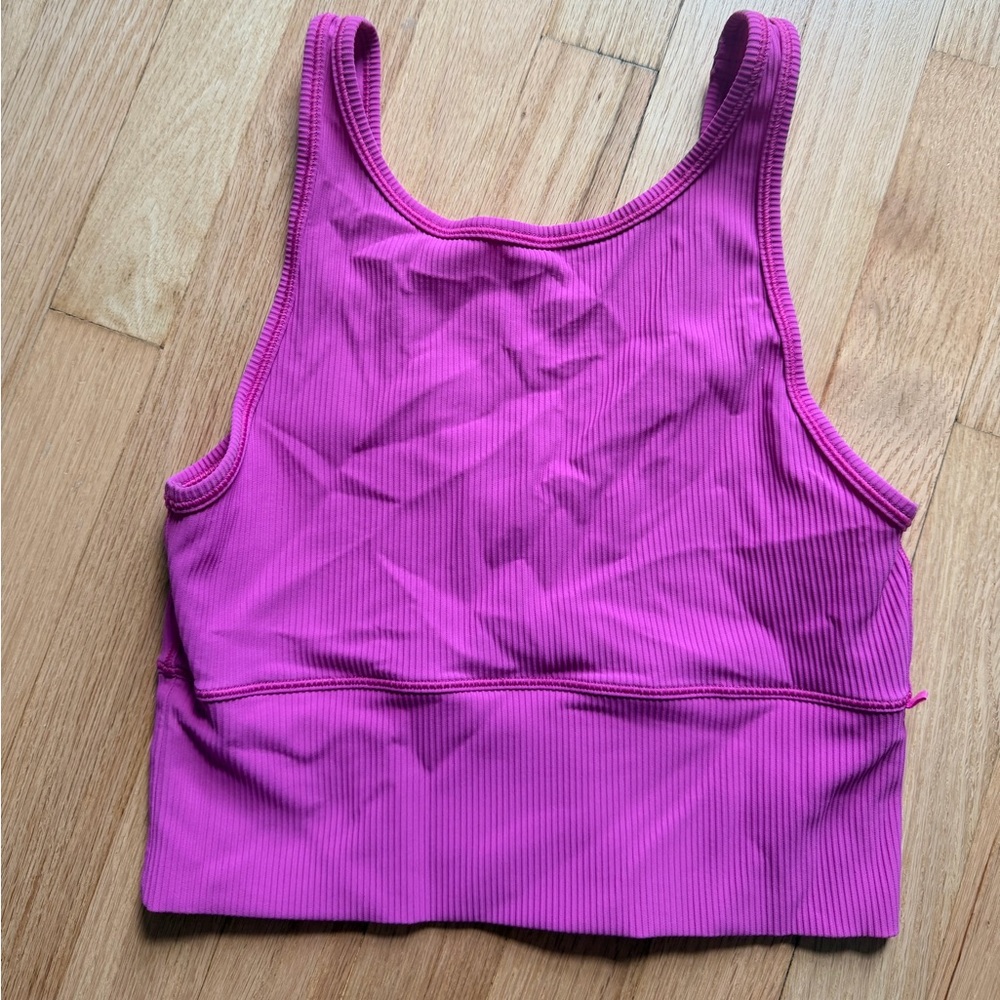 lululemon athletica Ribbed Scoop Crop Tank - Hot Pink